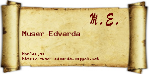 Muser Edvarda névjegykártya